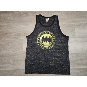 Batman The Dark Knight Tank Top Mens Large Black Heather Graphic Space Dye DC